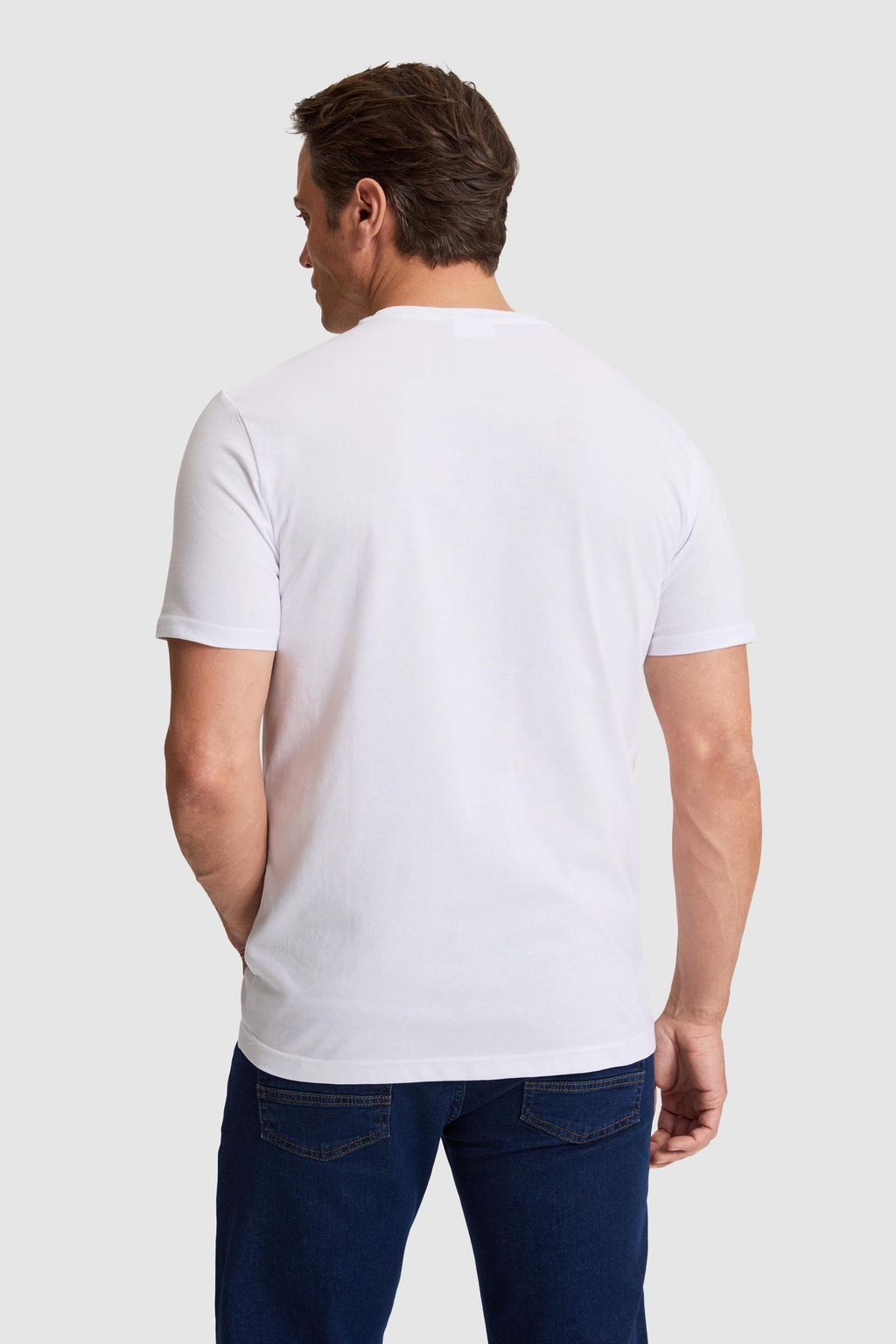 Erkek Beyaz Regular Fit Bisiklet Yaka Basic Ti__rt