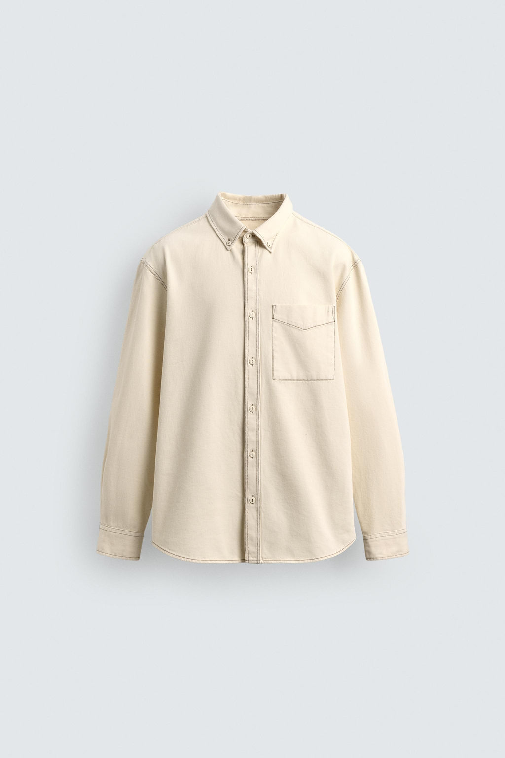 CONTRAST STITCHING OVERSHIRT - Zara фото 6