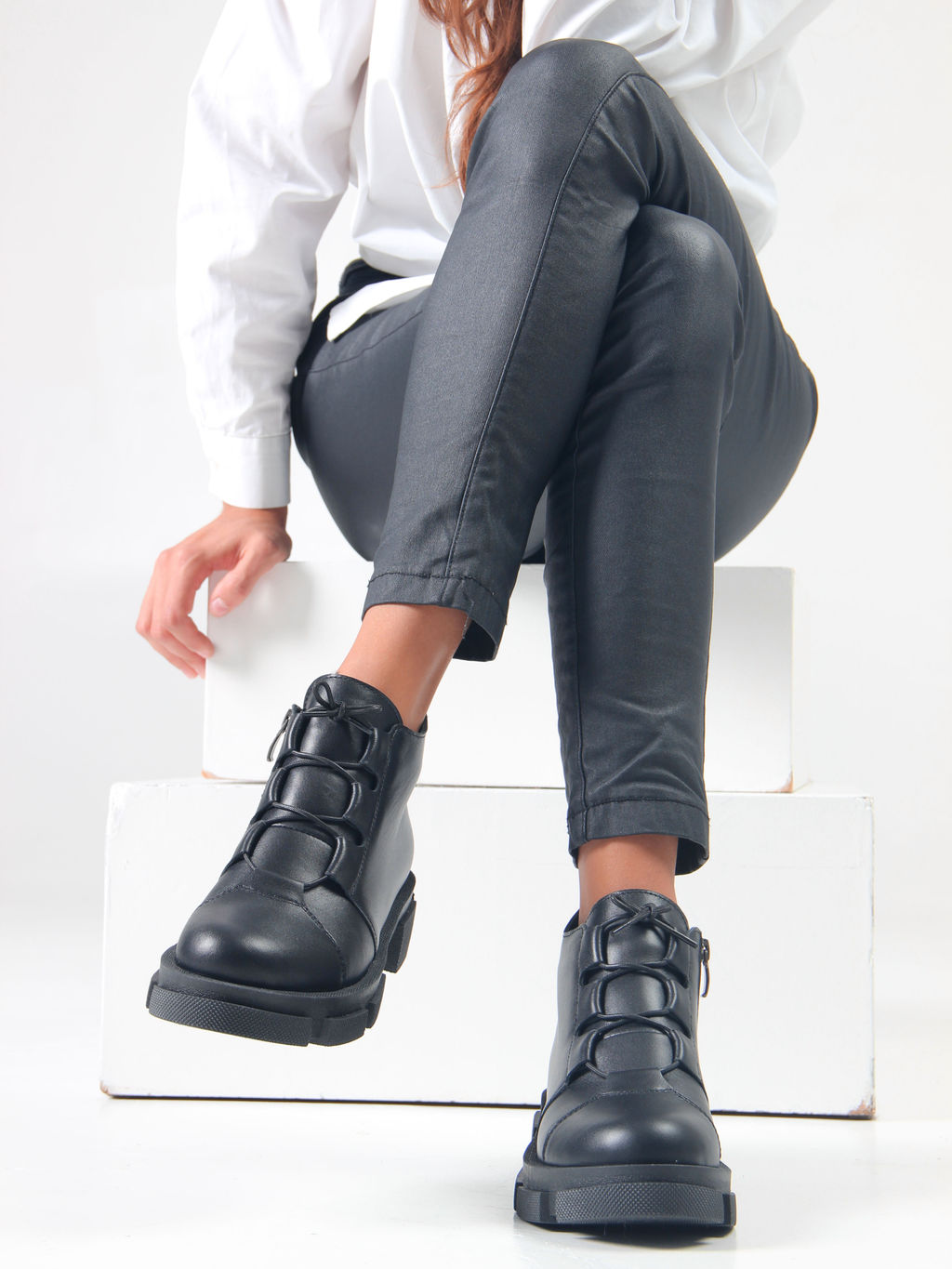 Ботинки 218.21074bl. черный/Мех