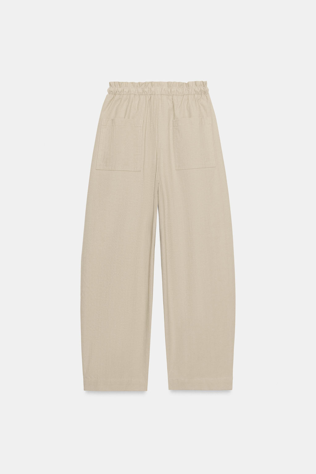 PANTAL?N TAPERED CINTURA EL?STICA / Camel claro - Zara фото 8