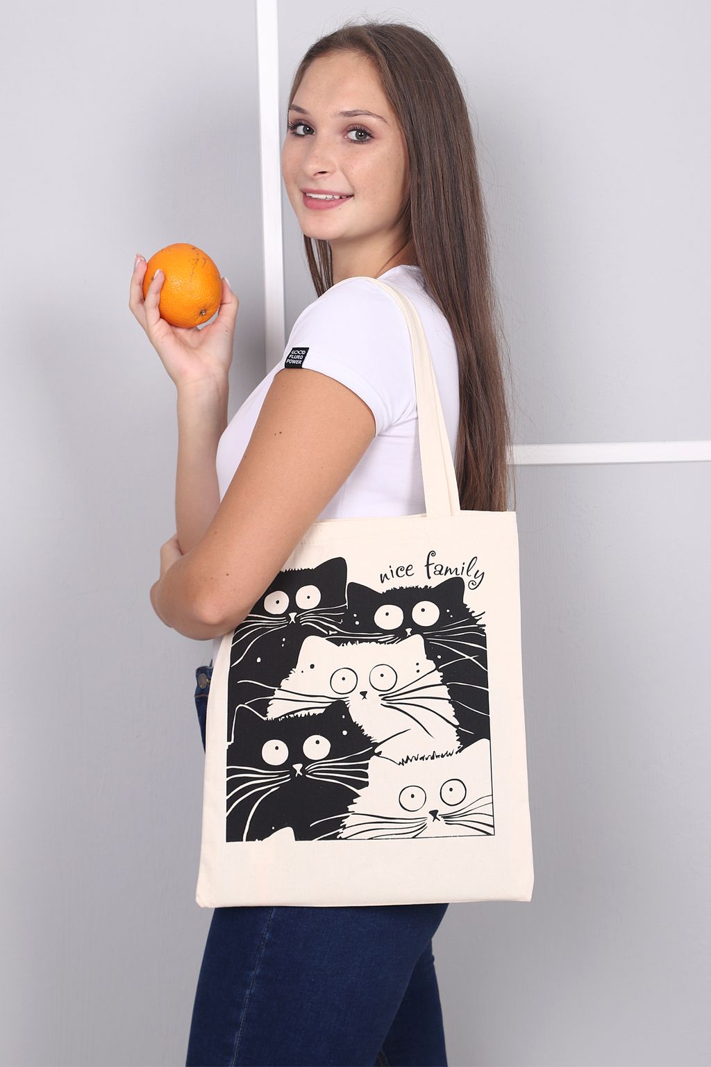 Сумка шоппер Пушистики, молочный - Оптима фото 2