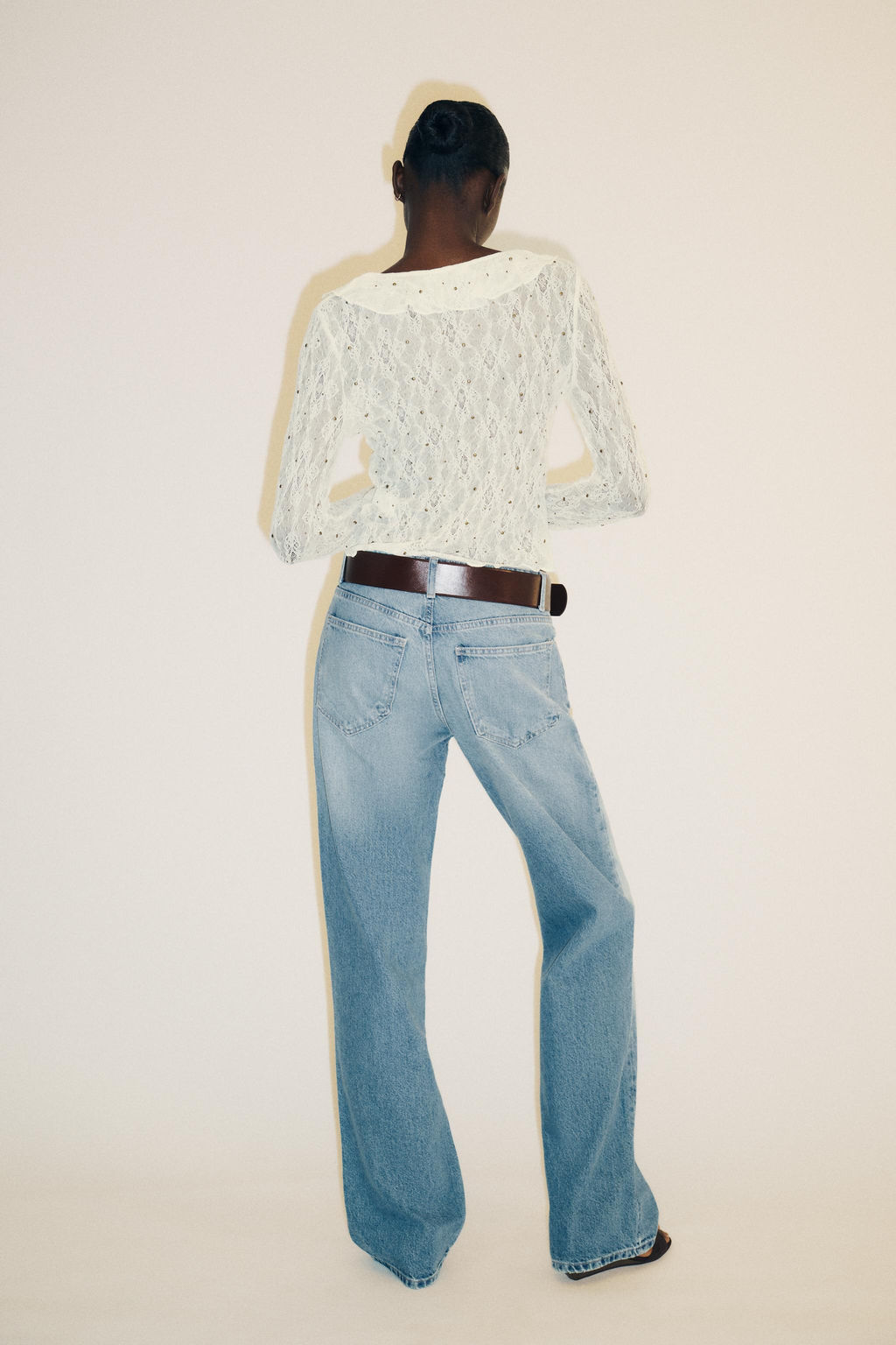 STUDDED LACE TOP - Zara фото 5