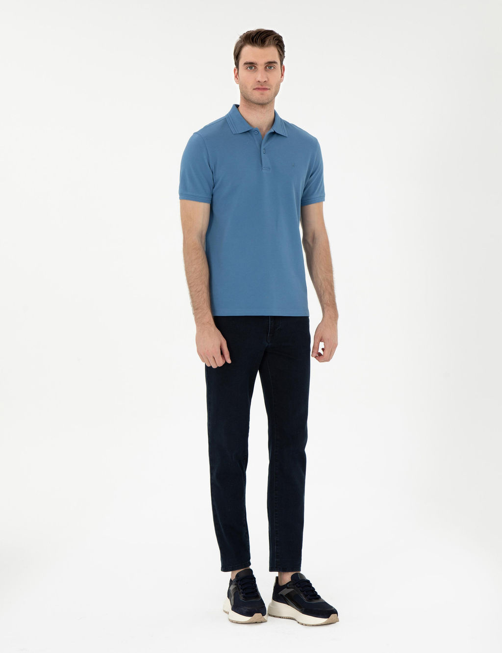Koyu Mavi Slim Fit Basic Ti__rt - Pierre cardin фото 4