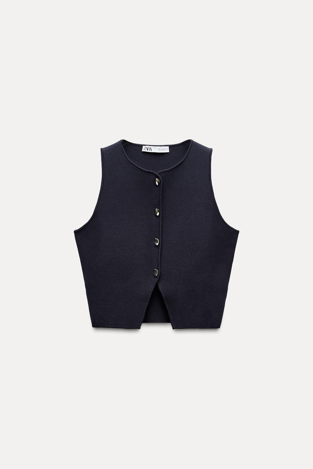 BUTTONED KNIT VEST TOP - Zara фото 8