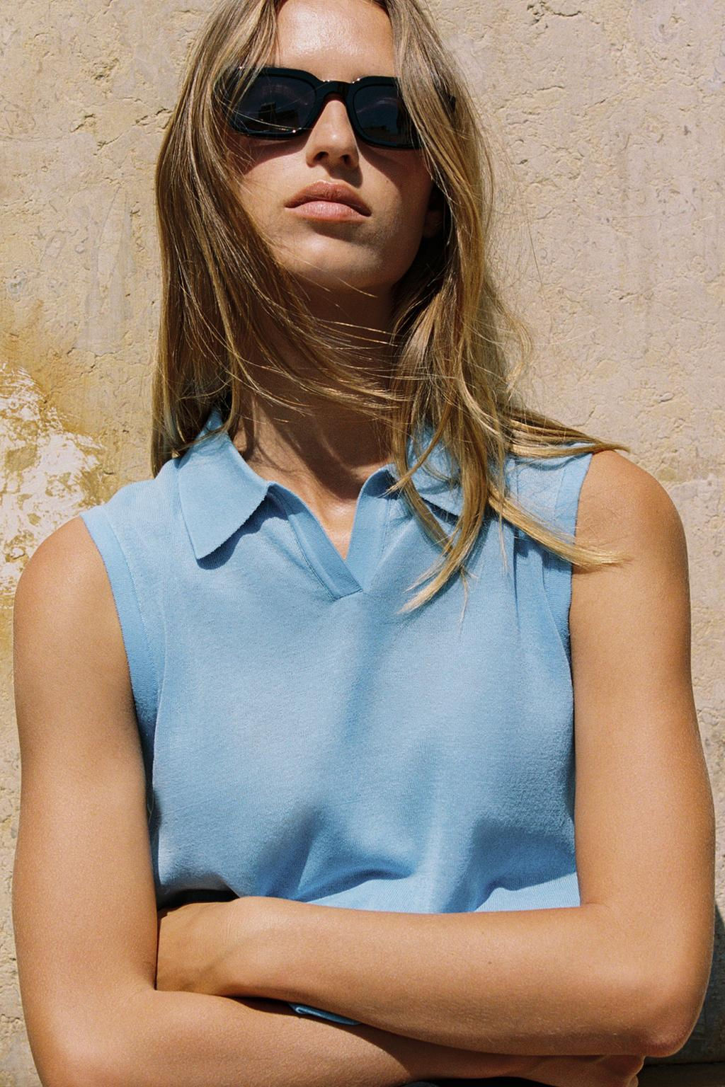 KNITTED POLO TOP - Zara фото 7