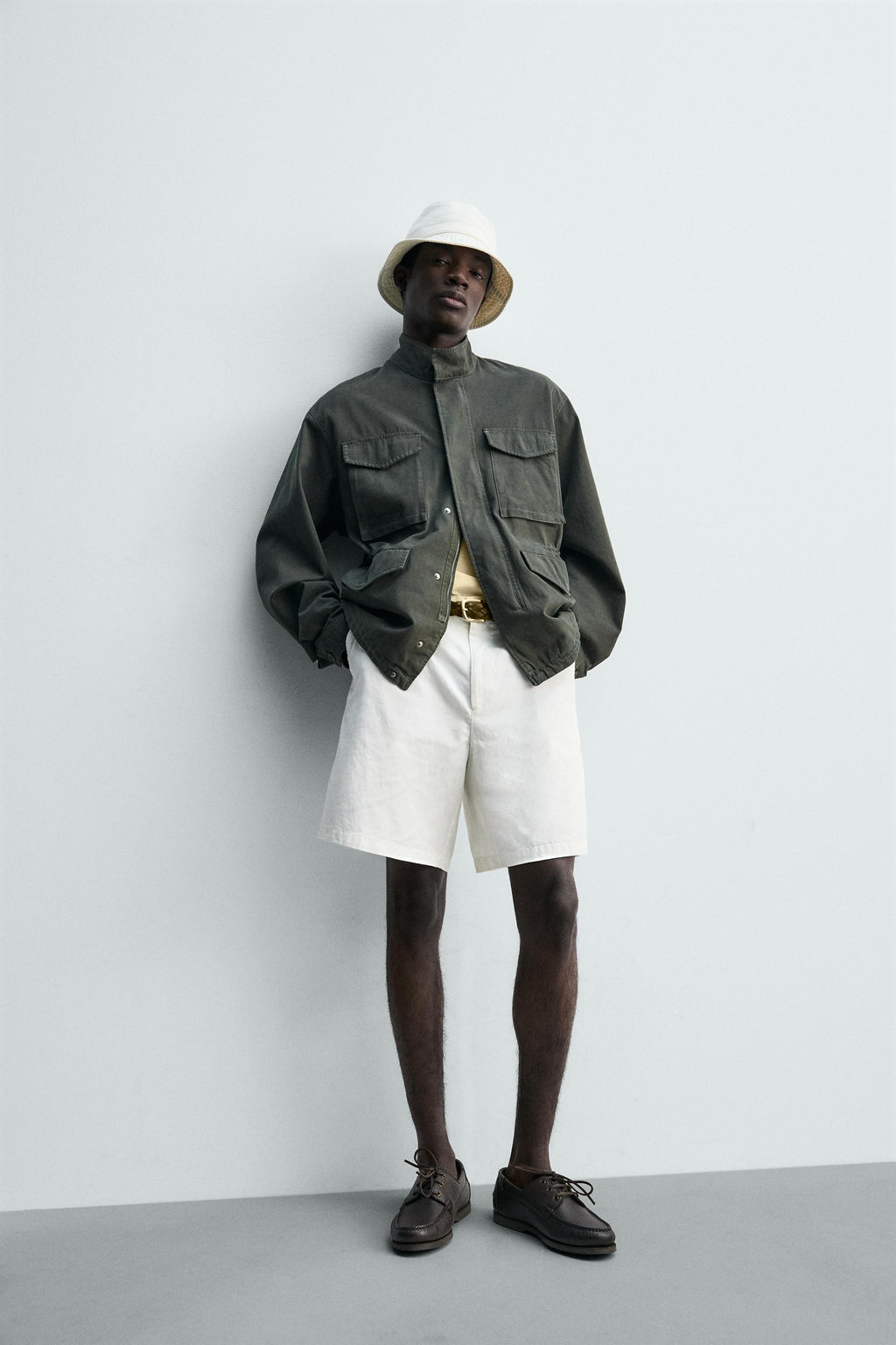 CAZADORA LAVADA BOLSILLOS UTILITY / Khaki - Zara фото 6