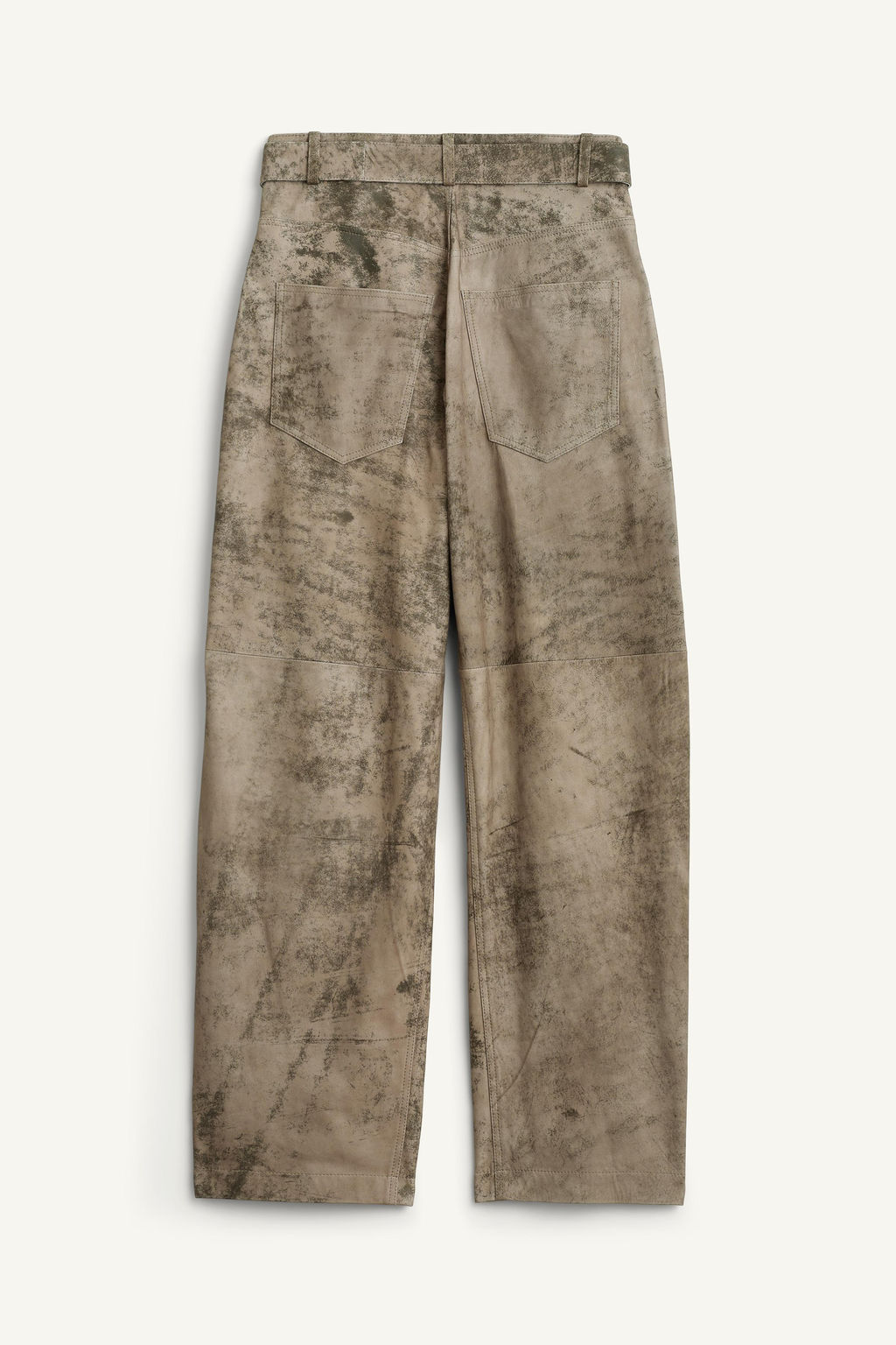 BAGGY WASHED LEATHER TROUSERS - Zara фото 5