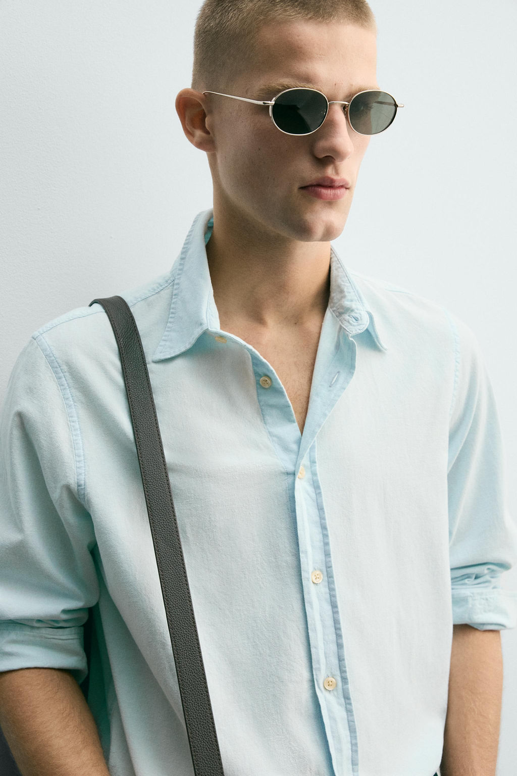 CAMISA DENIM LIGERO ALGOD?N / Azul claro - Zara фото 5