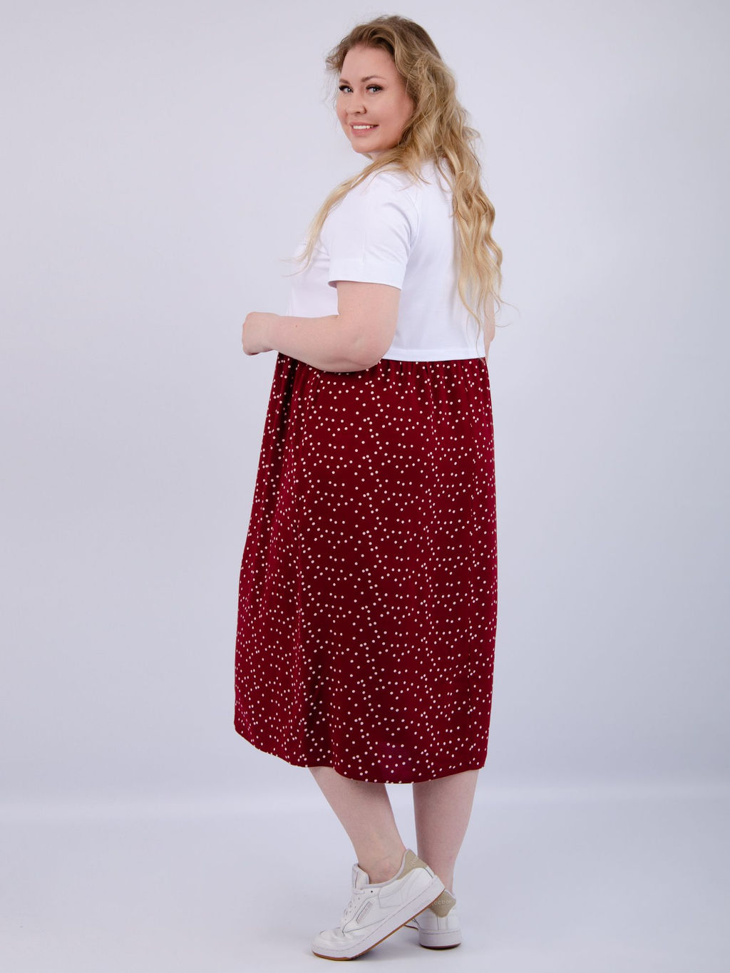 Платье Виттория, вискоза/кулирка До 60 размера - Малина фото 91