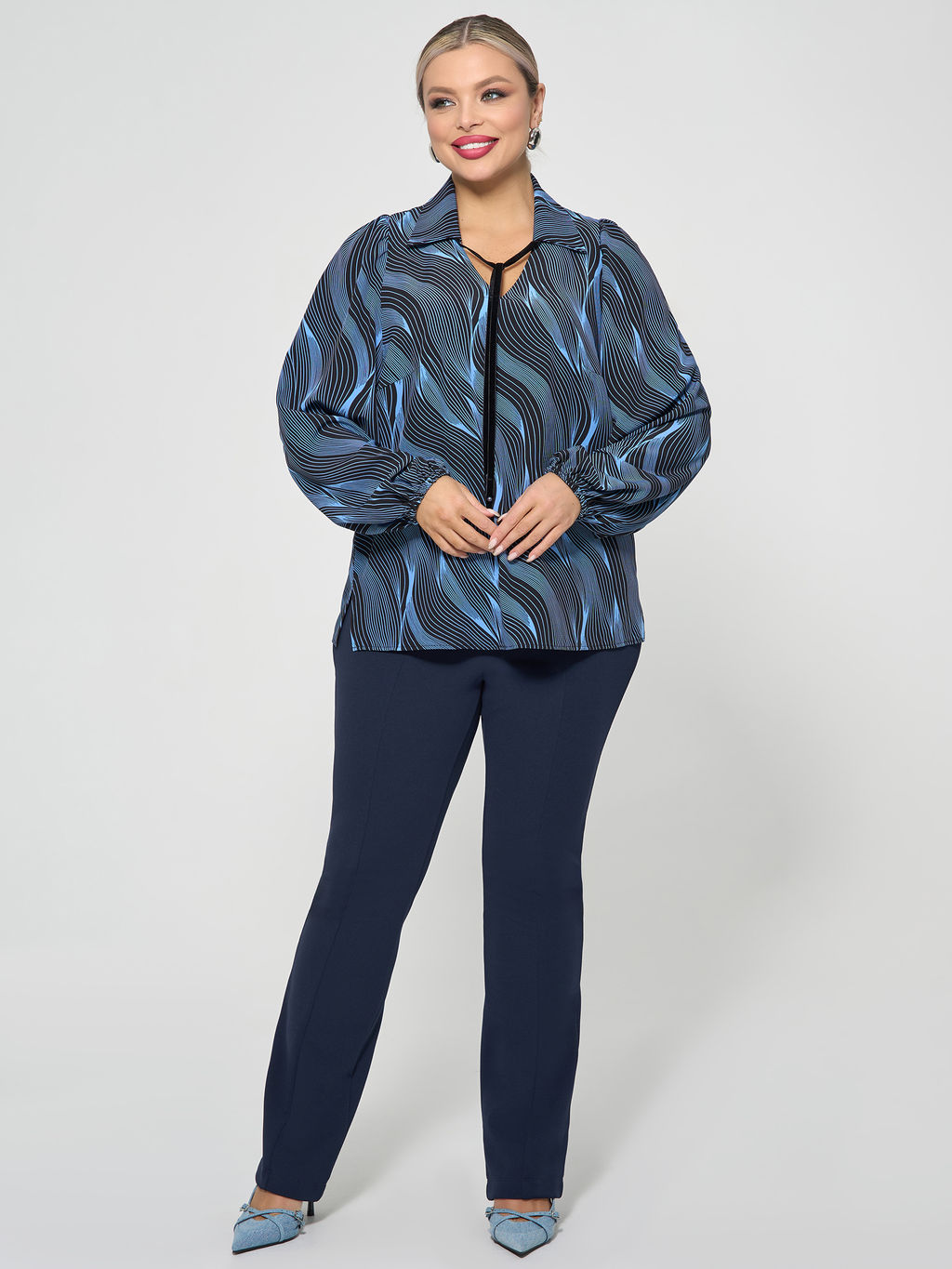 Блузка 0059-27п кремово-белый - Dora фото 15