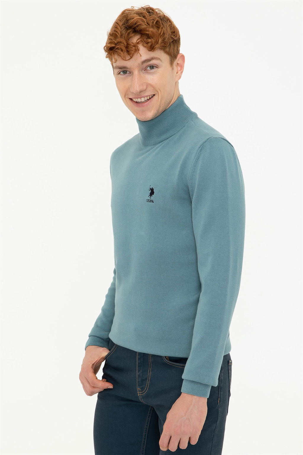 U. S. Polo Assn / Мужской базовый свитер цвета индиго - U.s. polo assn фото 3
