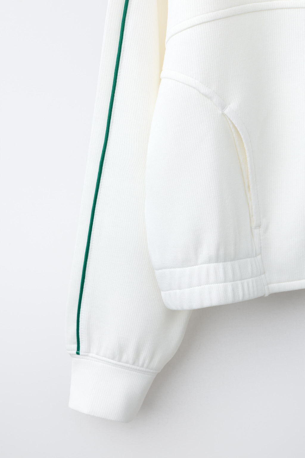 SUDADERA RIB CREMALLERA VIVOS CONTRASTE / Crudo claro - Zara фото 6