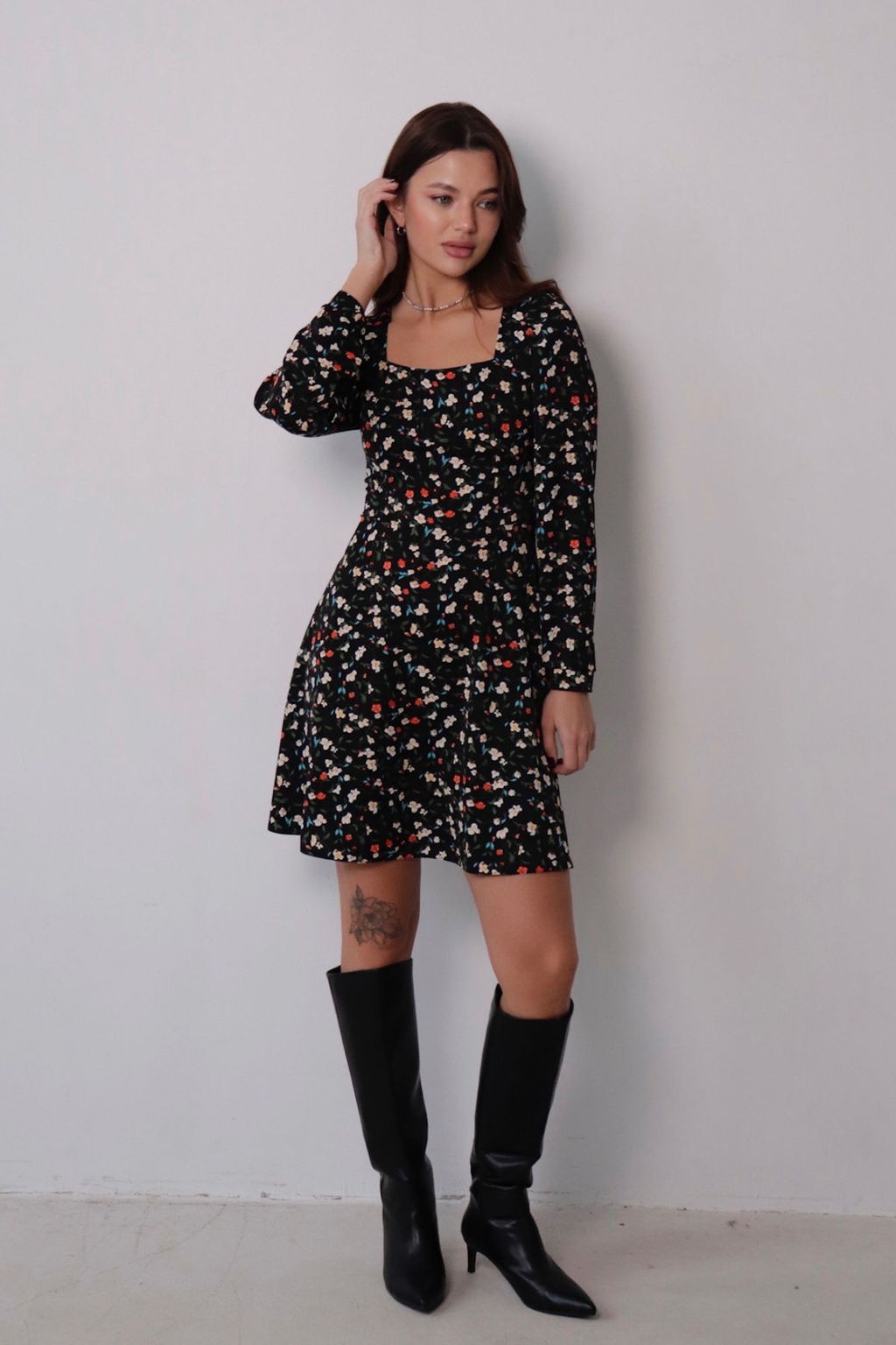 Платье с вырезом каре отрезное по талии - Martichelli фото 44