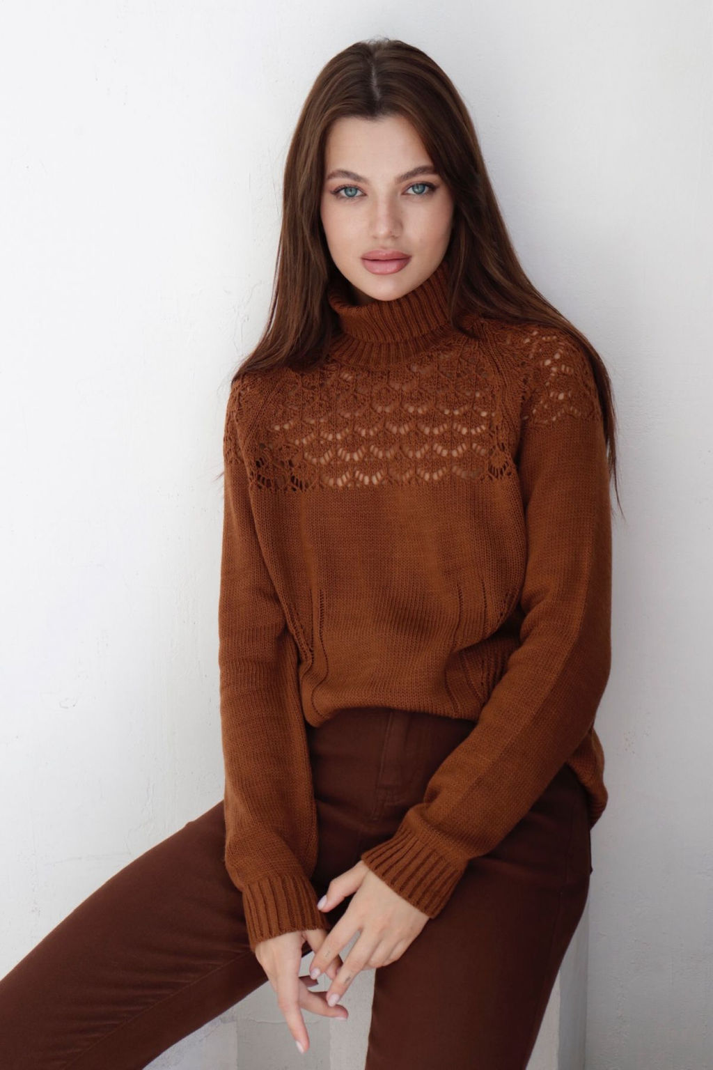 10073 Свитер с альпакой кофейный - Martichelli фото 13