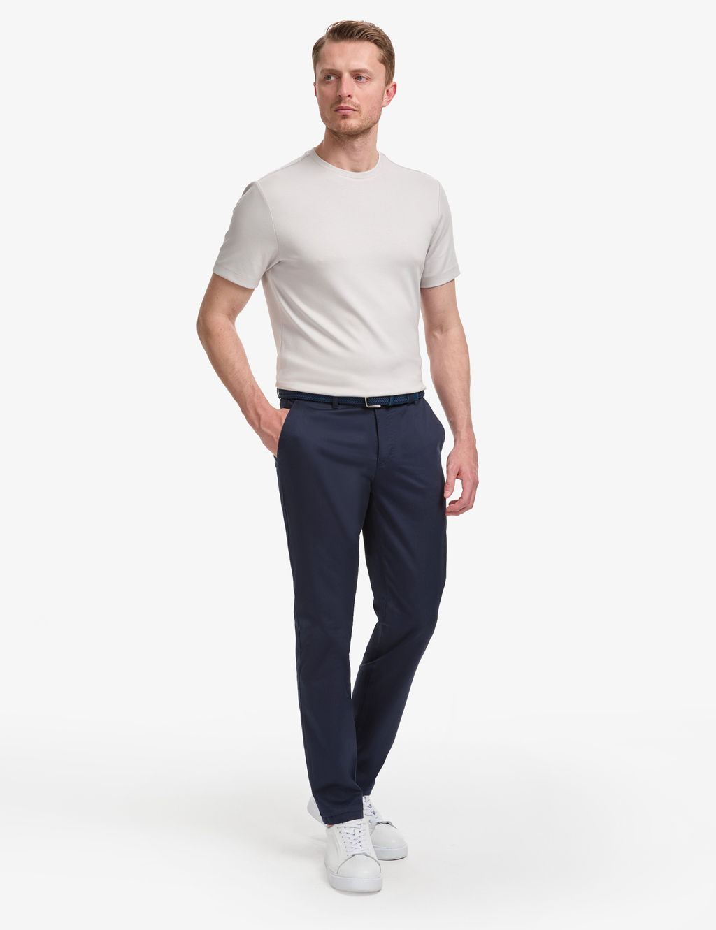 Lacivert Slim Fit Basic Kanvas Pantolon