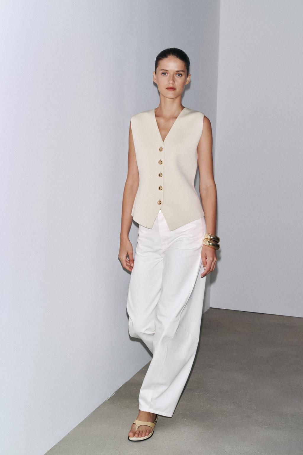 PLAIN KNIT WAISTCOAT TOP - Zara фото 8