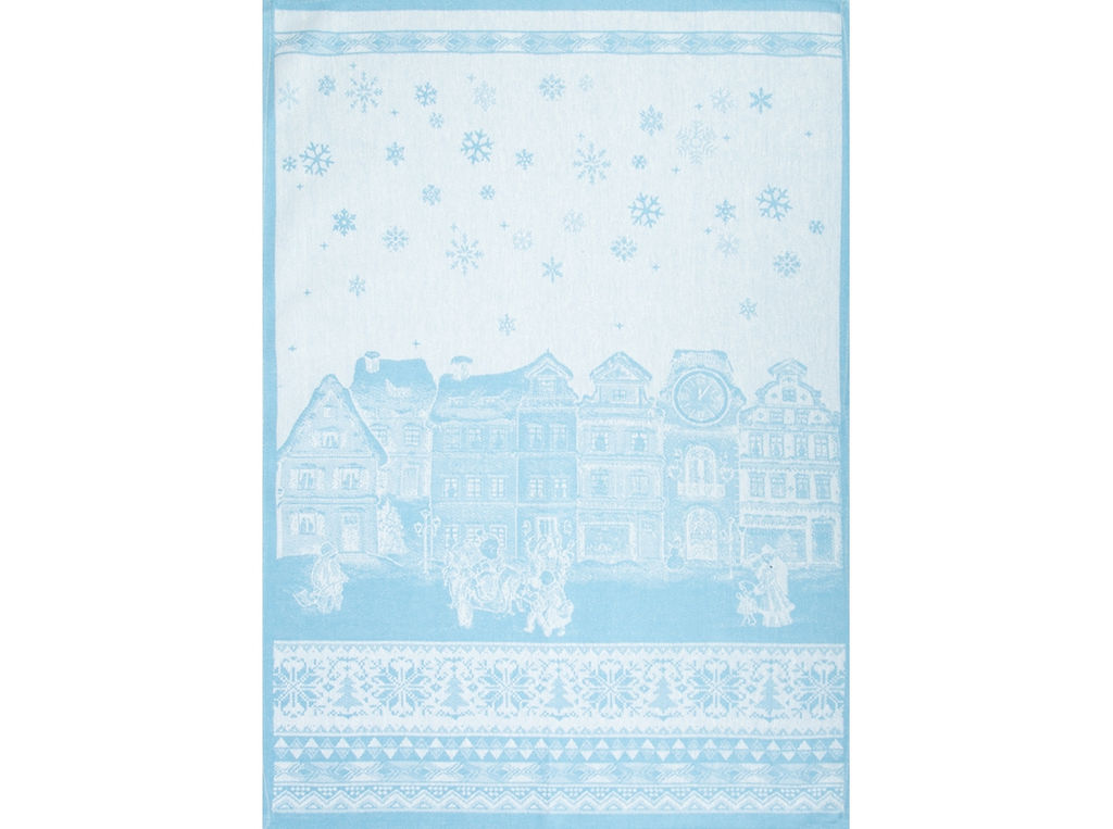 Полотенце 07с-39ЯК 50*70 "Зимний город" цв. голубой