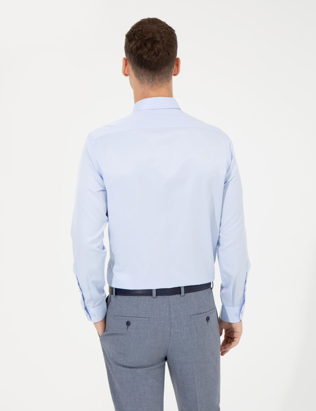 A__k Mavi Slim Fit Uzun Kollu Klasik G_mlek - Pierre cardin фото 5