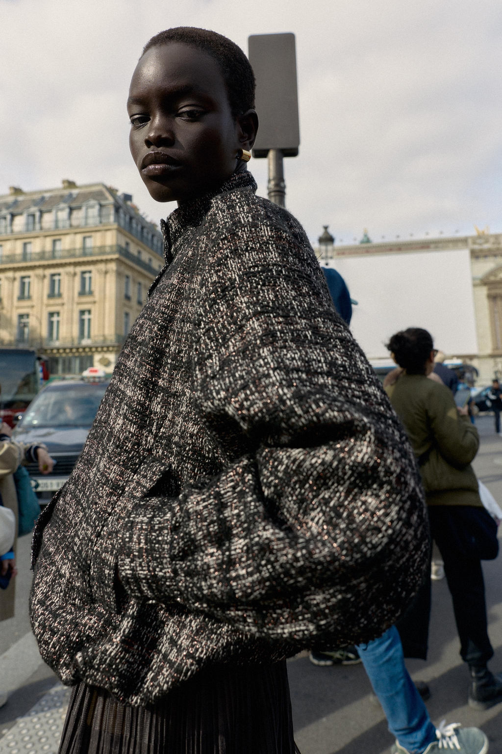METALLIC THREAD TEXTURED BOMBER JACKET - Zara фото 5
