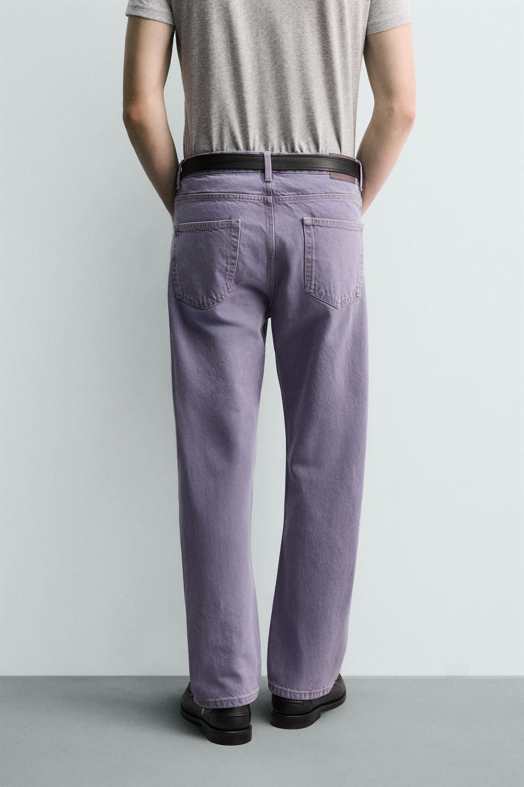 JEANS STRAIGHT FIT COLOR LAVADO / Morado - Zara фото 3