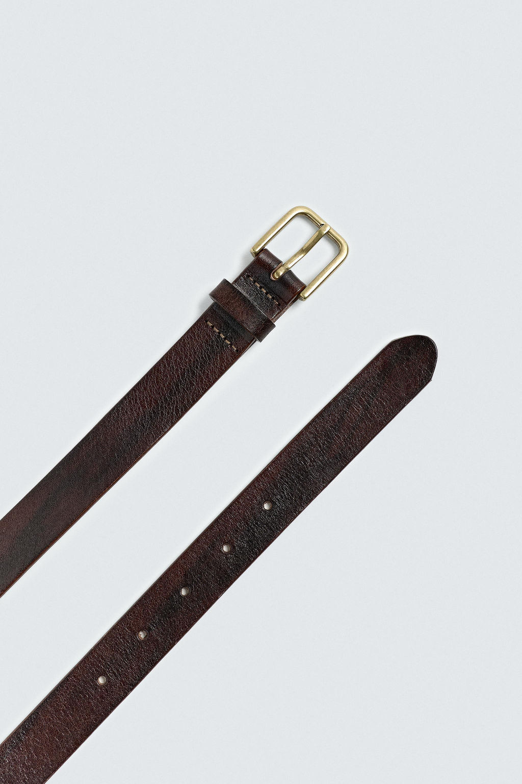 CRINKLED EFFECT LEATHER BELT