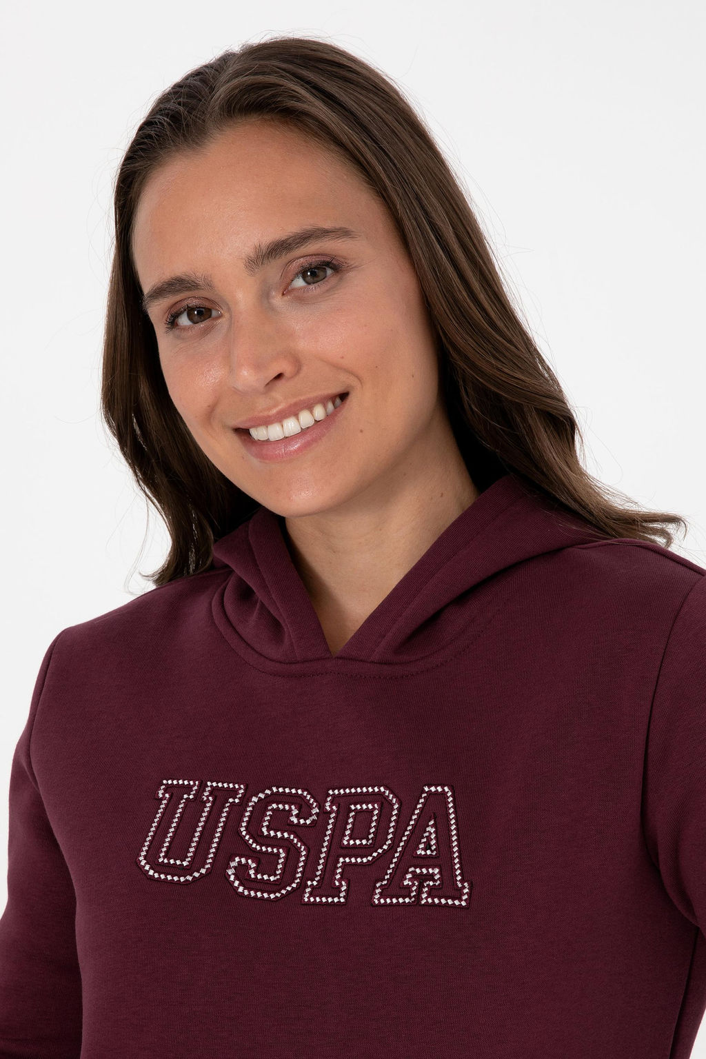 Kad_n Bordo _ardonlu Kap__onlu Basic Sweatshirt - U.s. polo assn фото 2