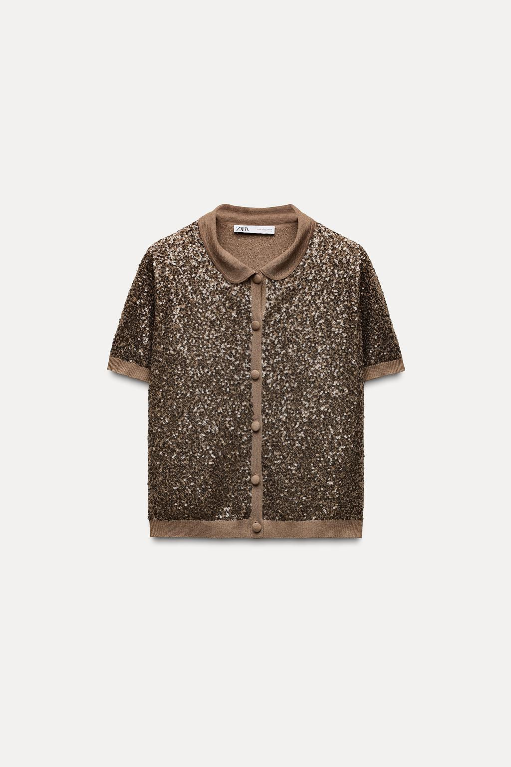 SEQUINNED KNIT TOP - Zara фото 4