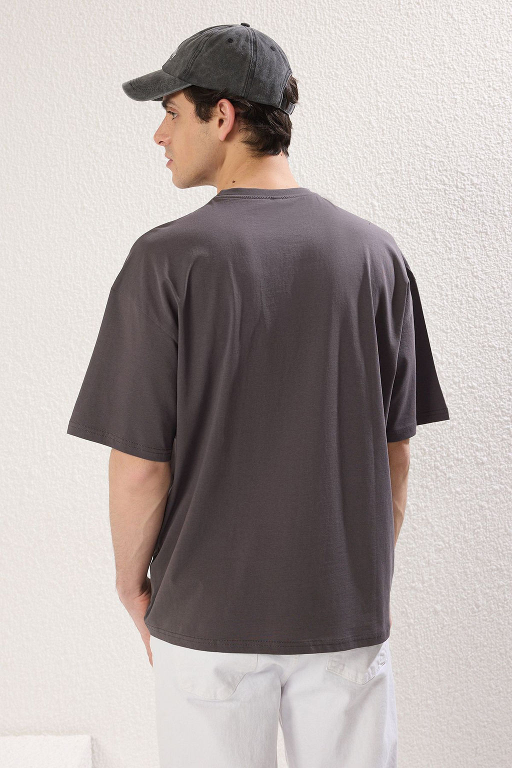 TRENDYOL MAN Mavi-Antrasit Oversize/Genis Kesim 2li Paket Bask?l?-Duz %100 Pamuk T-Shirt TMNSS25TS00212 - Trendyolmilla фото 5