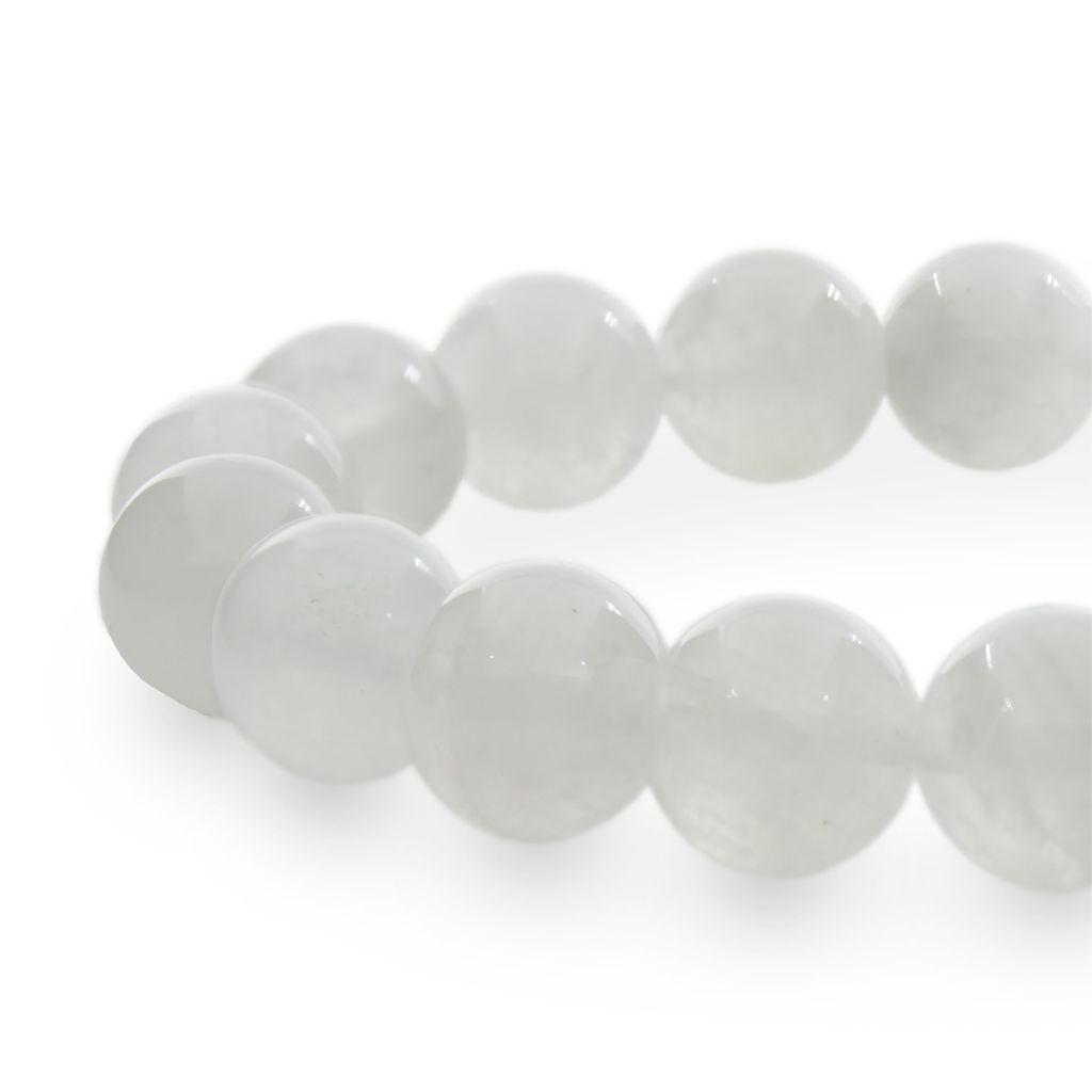 Браслет "Классика" натуральный лунный камень прозрачный (Индия) 10мм, длина 17см