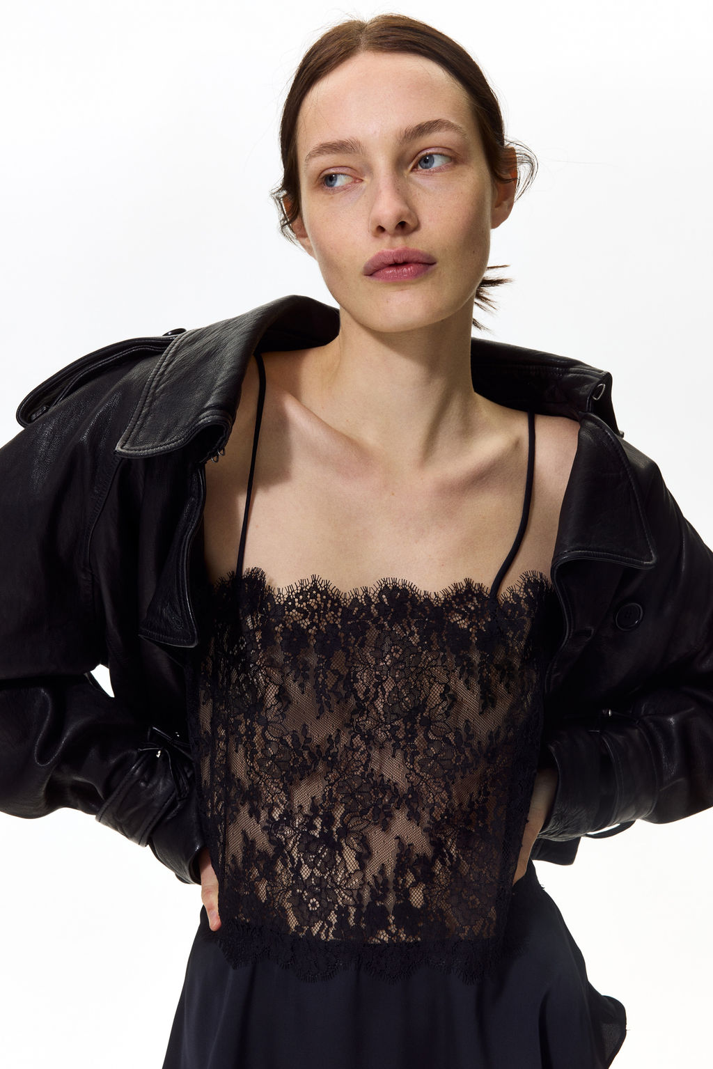 Top de encaje con tirantes finos - H&m фото 7