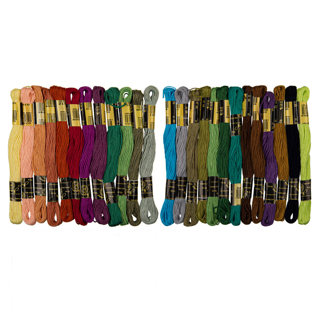 Нитки для вышивания ПНК им. Кирова мулине Осенний 100% мерсеризованный хлопок 25 x 10 м Ассорти