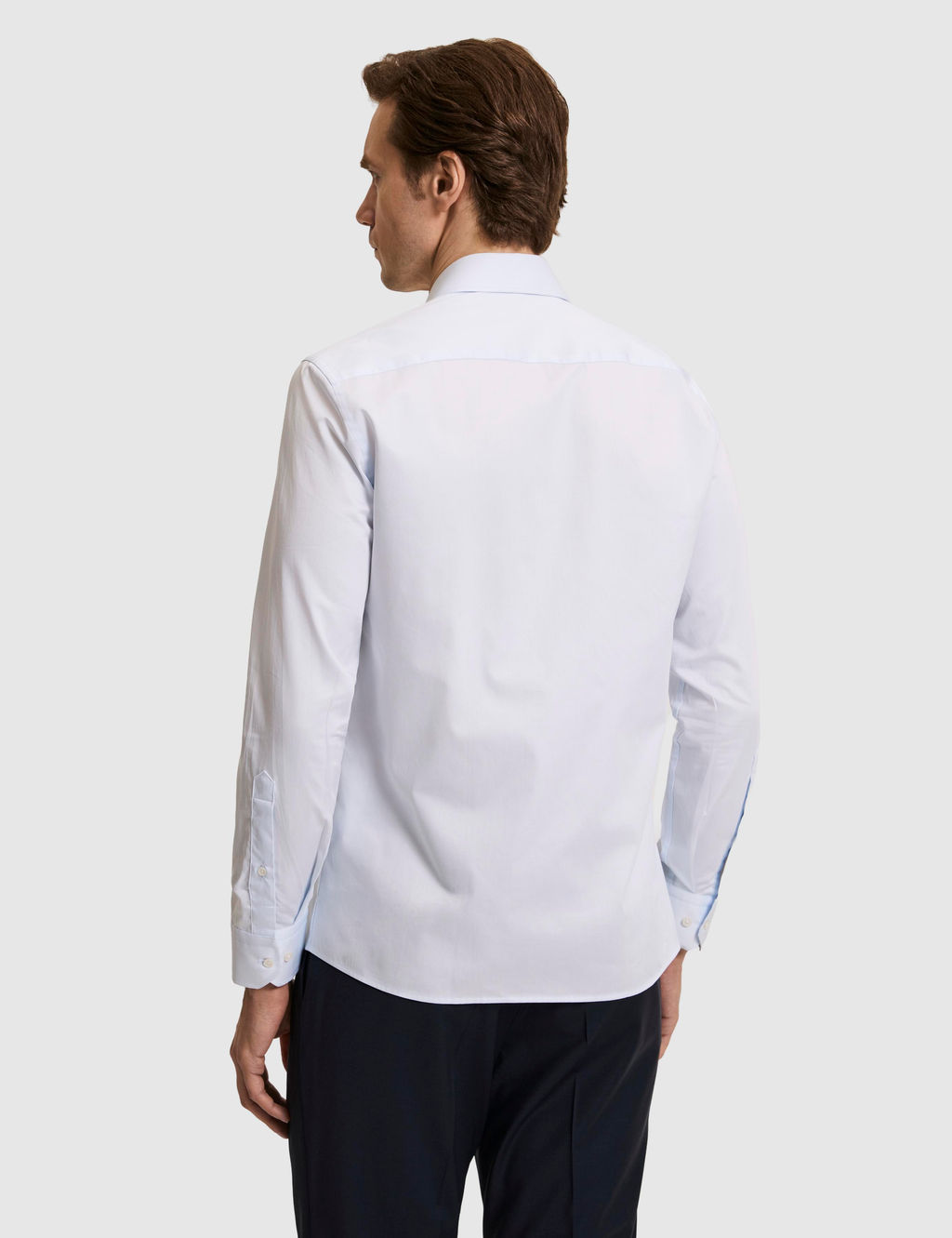 A__k Mavi Slim Fit Pamuk Klasik G_mlek