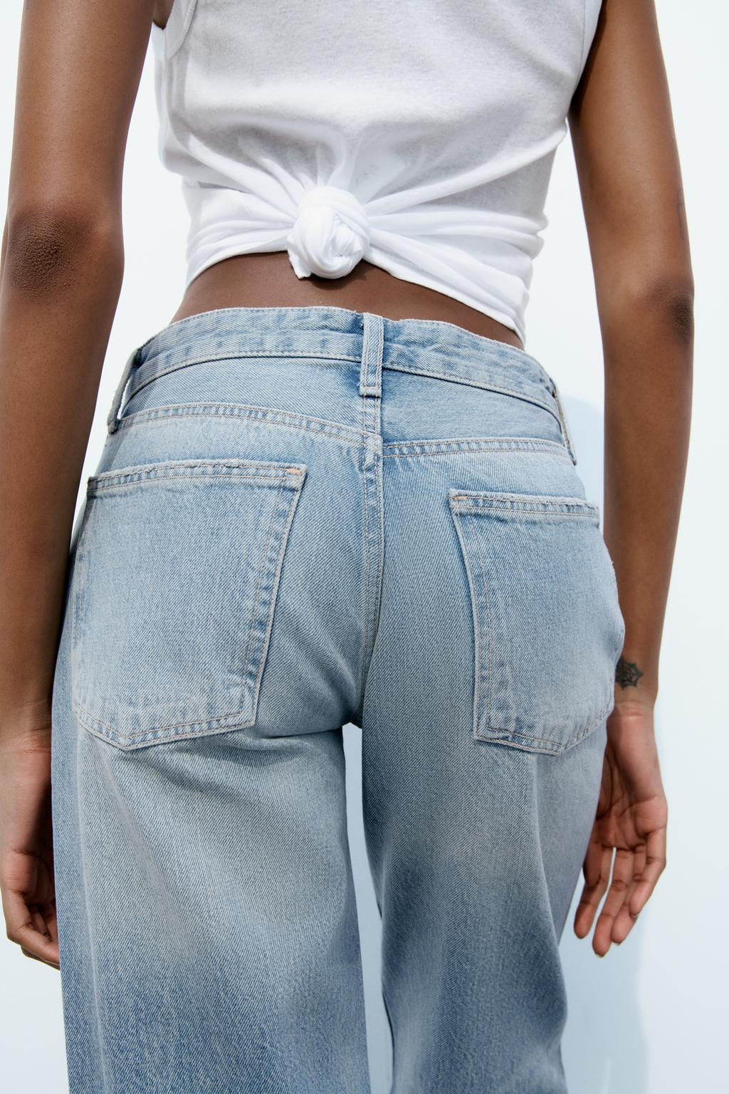 TRF WIDE-LEG MID-RISE FULL LENGTH JEANS - Zara фото 12