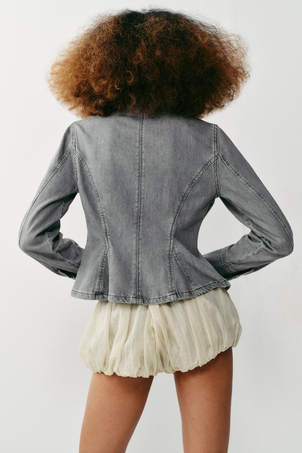CHAQUETA Z1975 PEPLUM ALAMARES / Gris vigor? - Zara фото 8