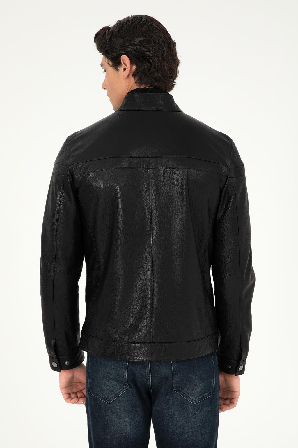 Мужская черная кожаная куртка - U.s. polo assn фото 5