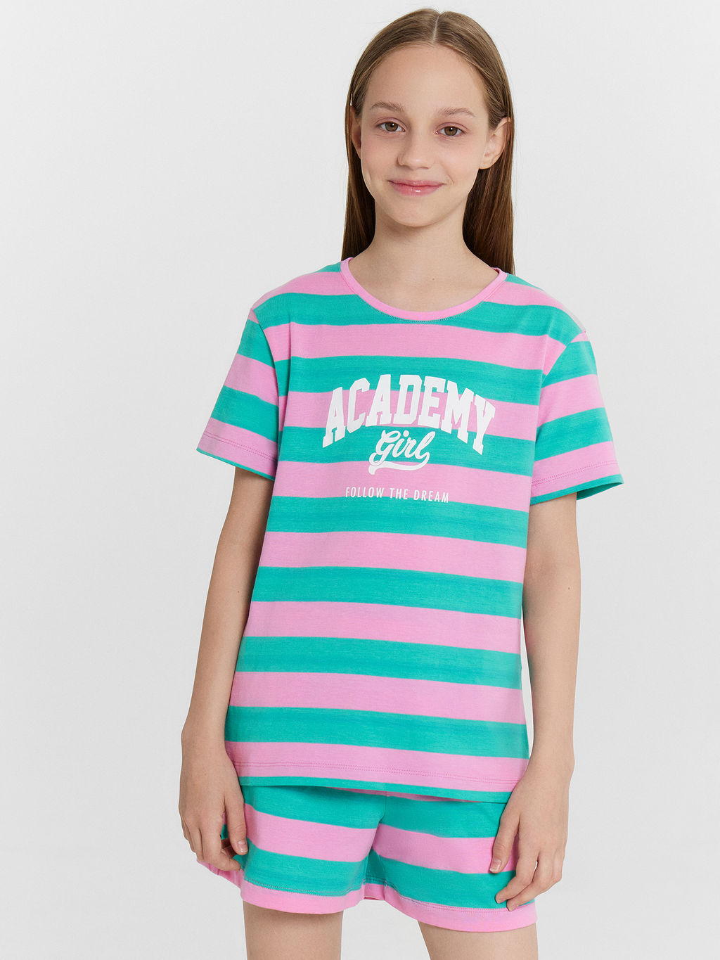 Комплект домашний для девочек в полоску - Mark formelle фото 3