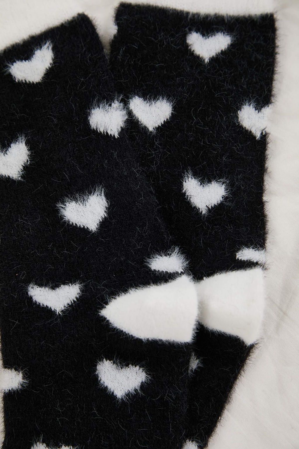 Ekru-Siyah 2li Kalp Havlu Orme Corap THMAW26CO00014 - Trendyolmilla фото 5