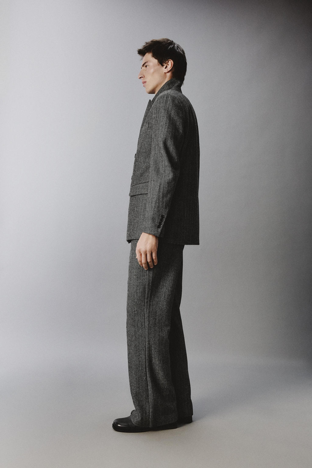 HERRINGBONE TEXTURED SUIT TROUSERS WITH WOOL - Zara фото 19