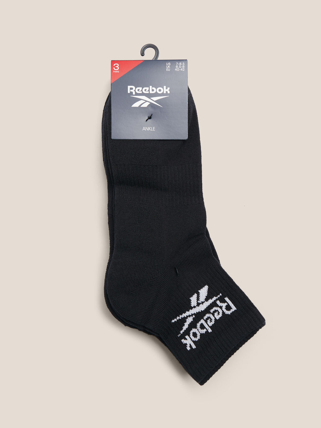 Мужские носки и прочее REEBOK ANKLE BL C 3P Артикул 4524986, черный