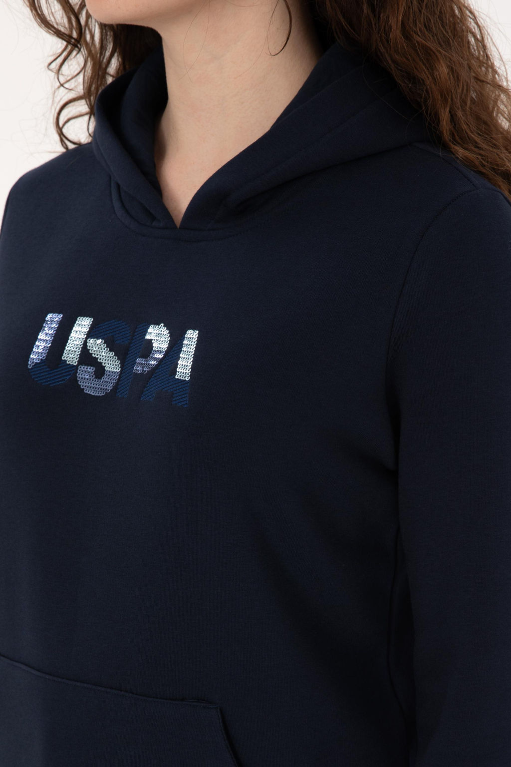 Kad_n Lacivert Kap__onlu Basic Sweatshirt - U.s. polo assn фото 7