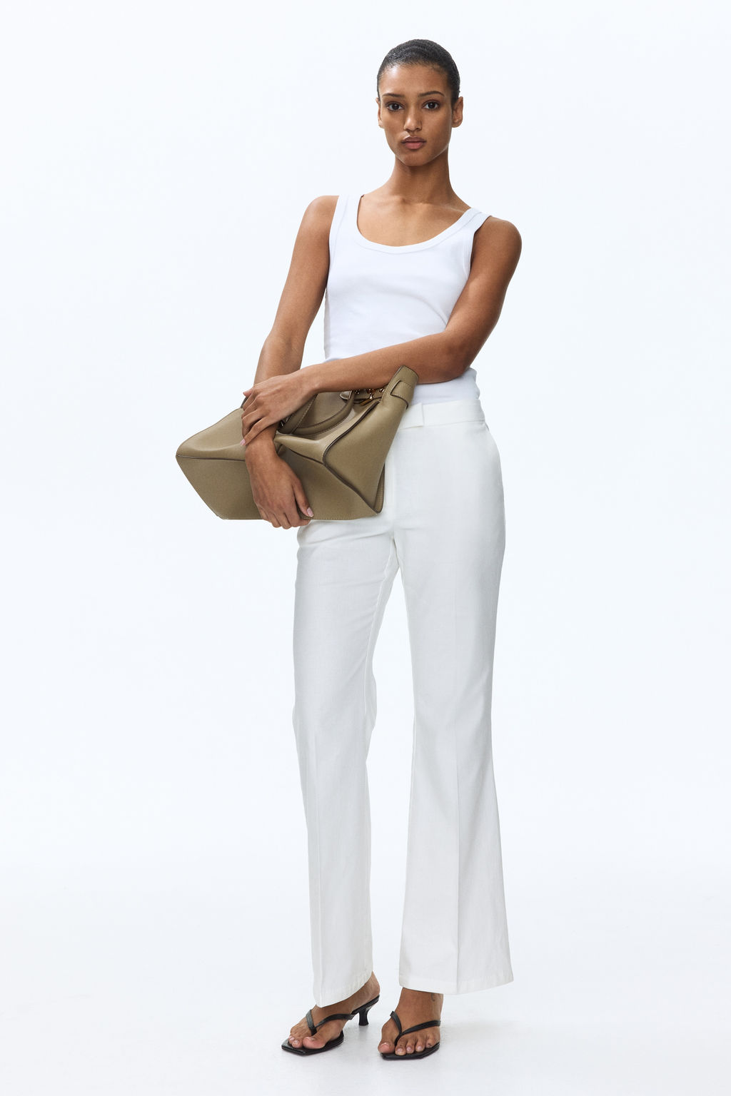 Linen-blend tailored trousers - H&m фото 6