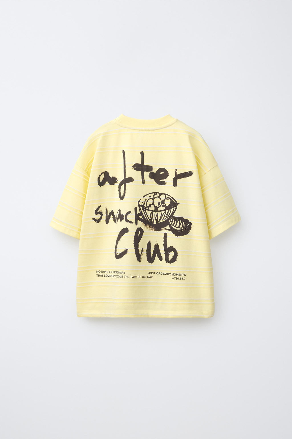 CAMISETA RAYAS ESTAMPADO TEXTO / Amarillo claro - Zara фото 3