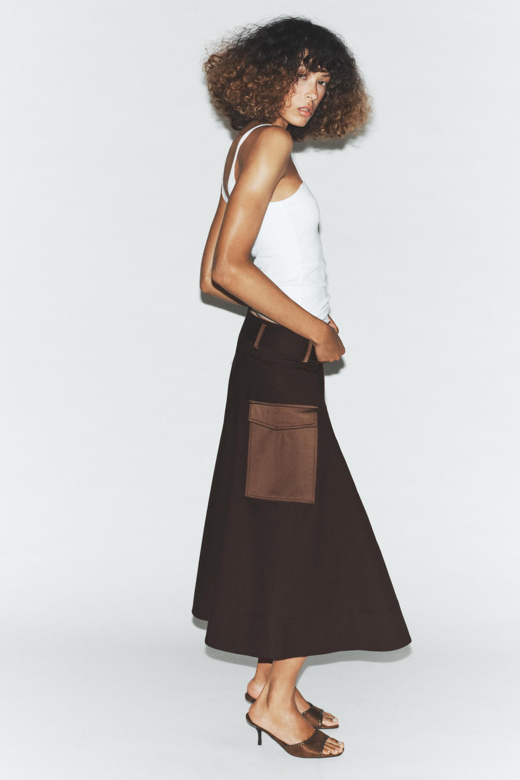 CARGO MIDI SKIRT WITH BELT - Zara фото 11