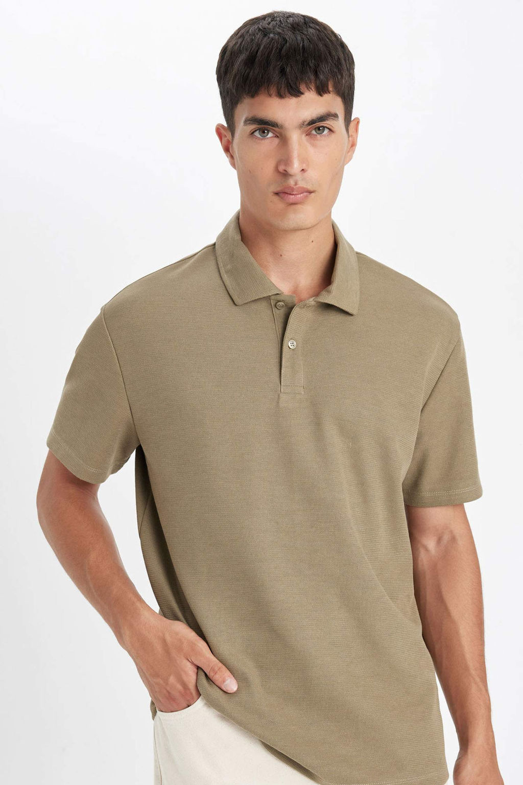 New Regular Fit Basic Duz K?sa Kollu Polo Tisort - Defacto фото 15