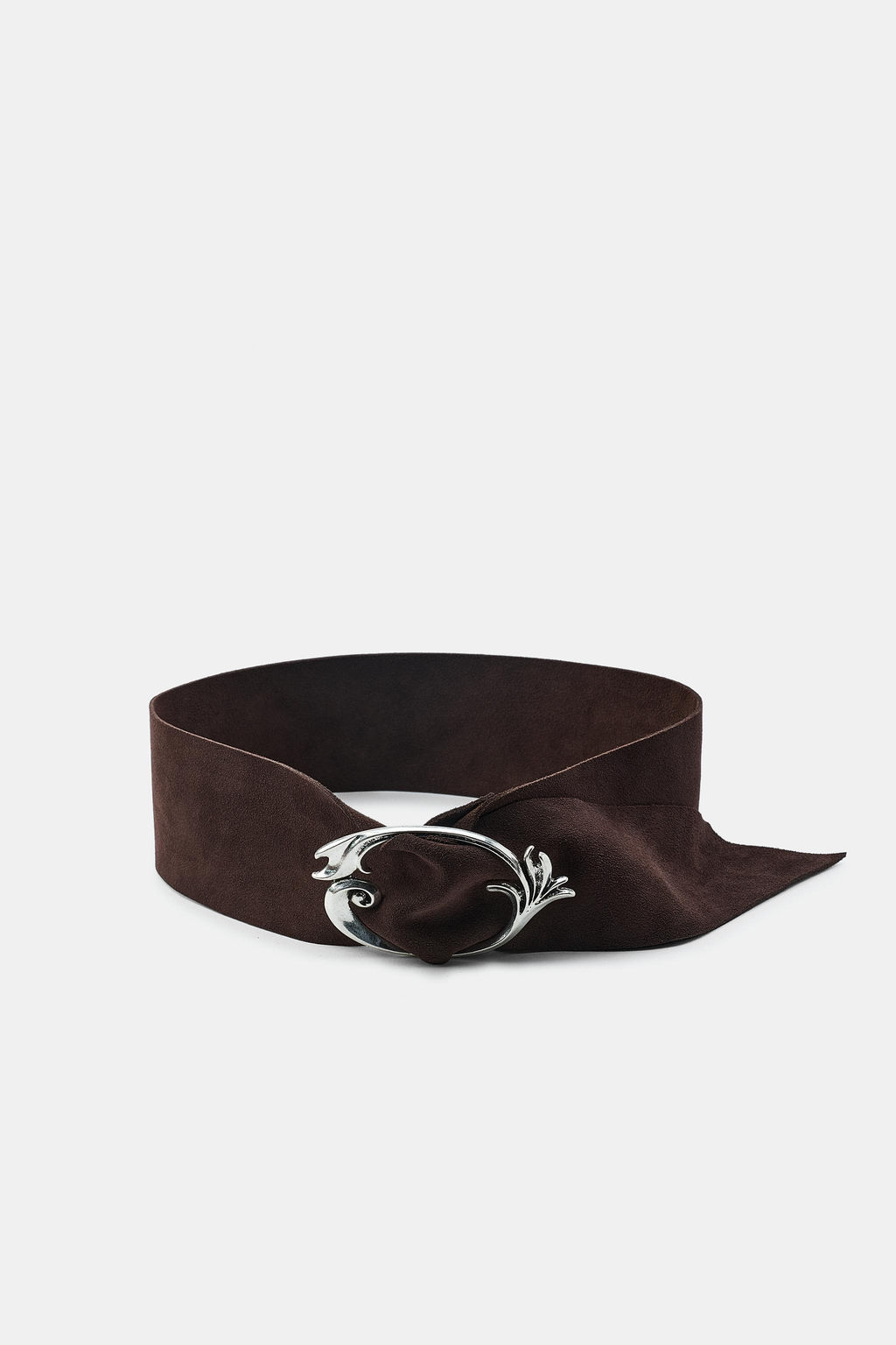 100% SUEDE LEATHER BELT WITH ORGANIC BUCKLE - Zara фото 7