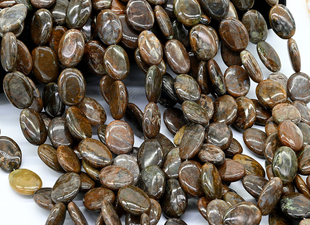 Бусины из агата дендритового овал 17*20мм, 40см, 16 бусин Радуга камня