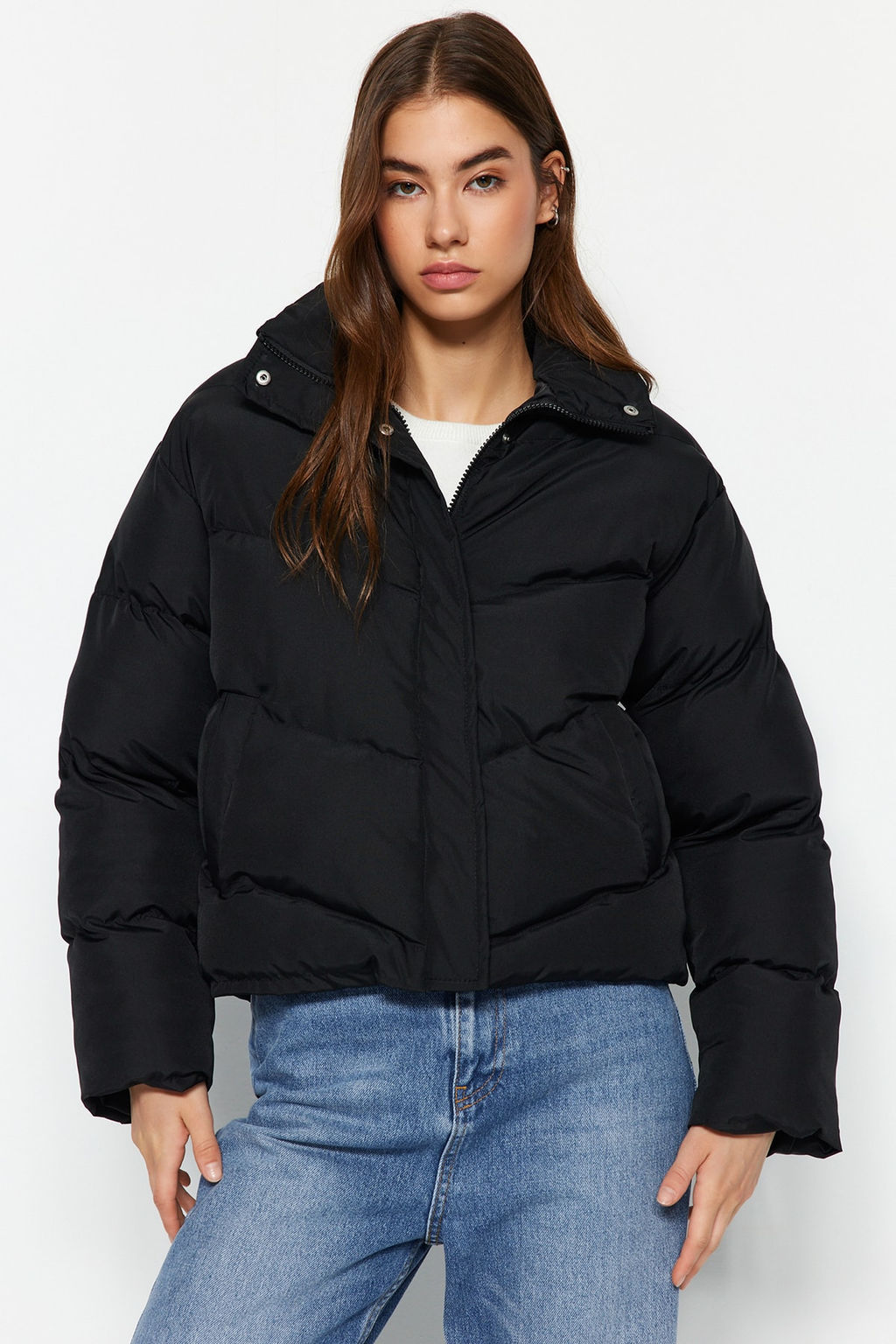 TRENDYOLMILLA Siyah Regular Su Itici Sisme Mont TWOAW24MO00048  фото 23