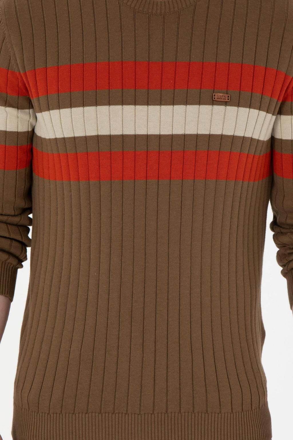 Erkek Slim Fit Bisiklet Yaka Haki Kazak - U.s. polo assn фото 6