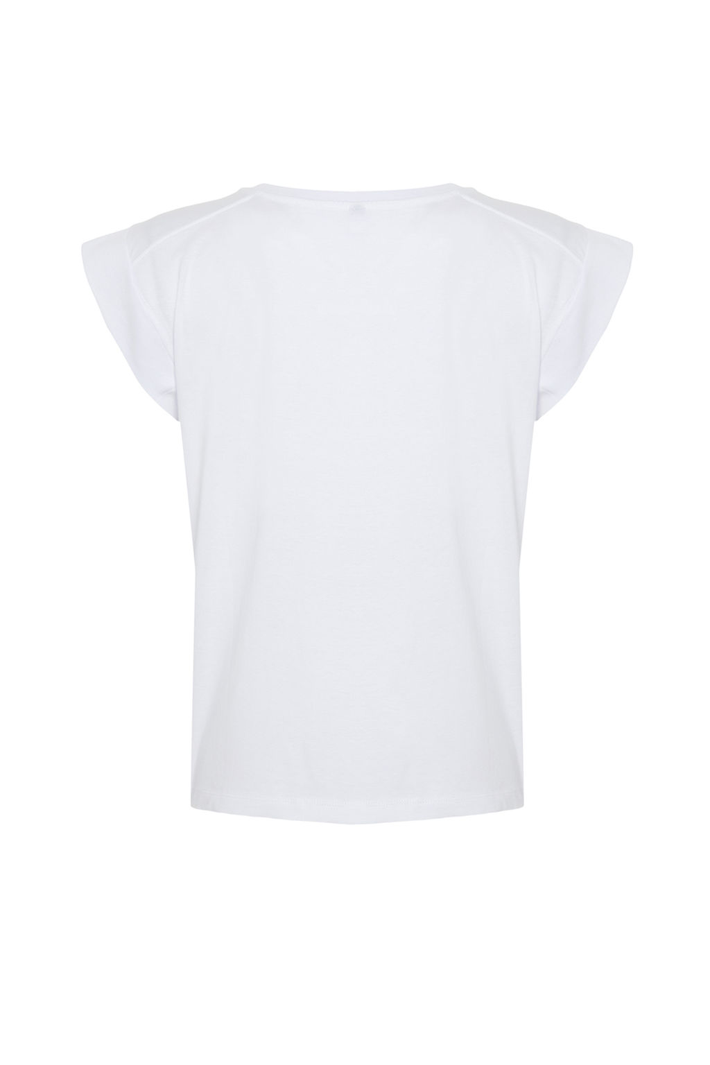 TRENDYOLMILLA Beyaz Ribana Detayl? Ay Kol Basic Orme T-Shirt TWOSS24TS00008  фото 11