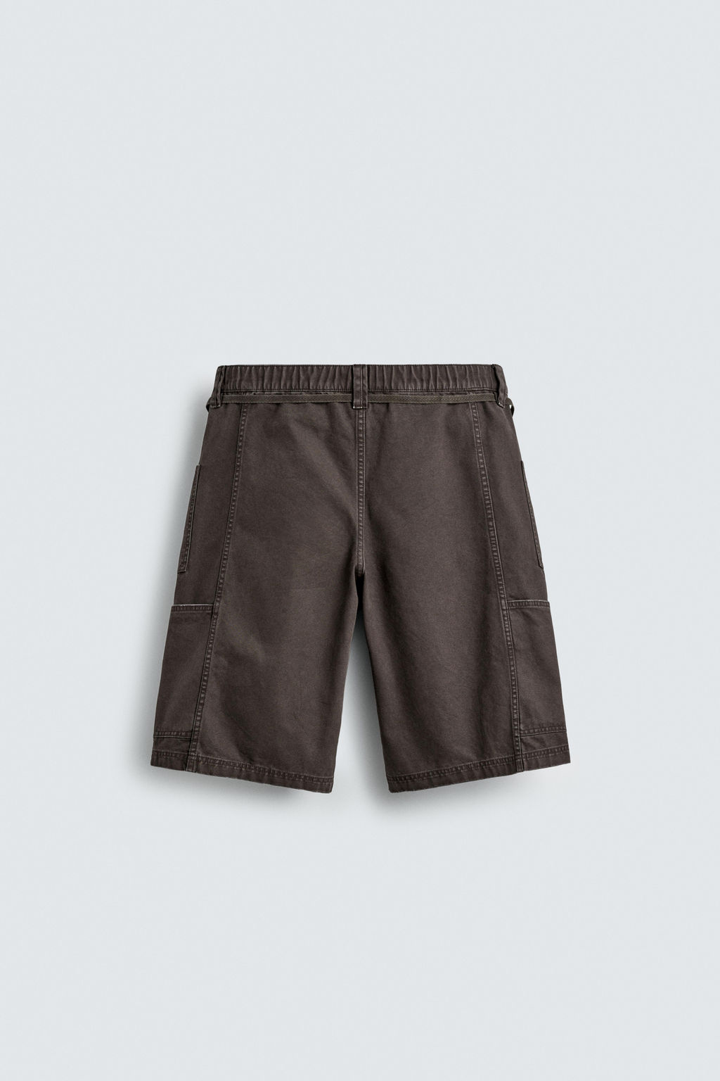 BERMUDA BAGGY FIT CINTUR?N / Marr?n